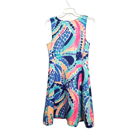 Lilly Pulitzer Sally Scuba Fit & Flare Dress Multi Ocean Jewels Size M - Picture 2 of 5